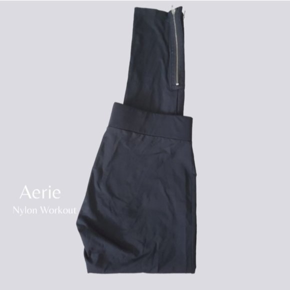 Aerie Nylon Leggings with ankle zipper sides- S- Mid Rise - Picture 1 of 10